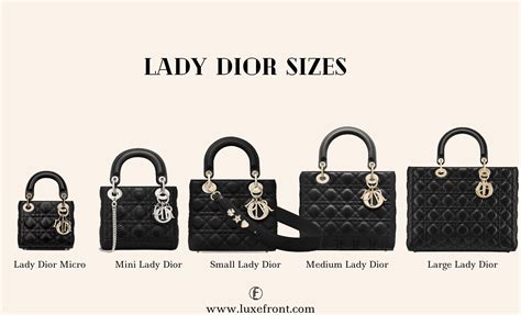 dior size chart|lady dior mini vs small.